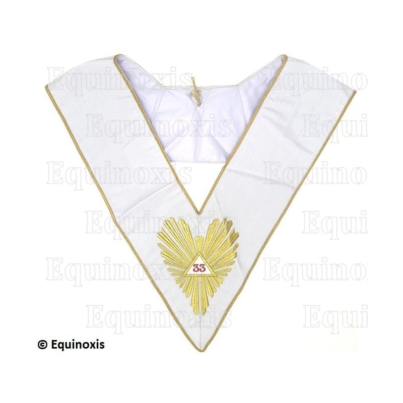 Masonic collar –  Scottish Rite (AASR) – 33rd degree – Grande Gloire – Machine embroidery