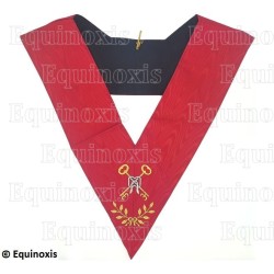 Masonic collar – Scottish Rite (AASR) – 18th degree – Chevalier Grand Treasurer – Machine embroidery avec 