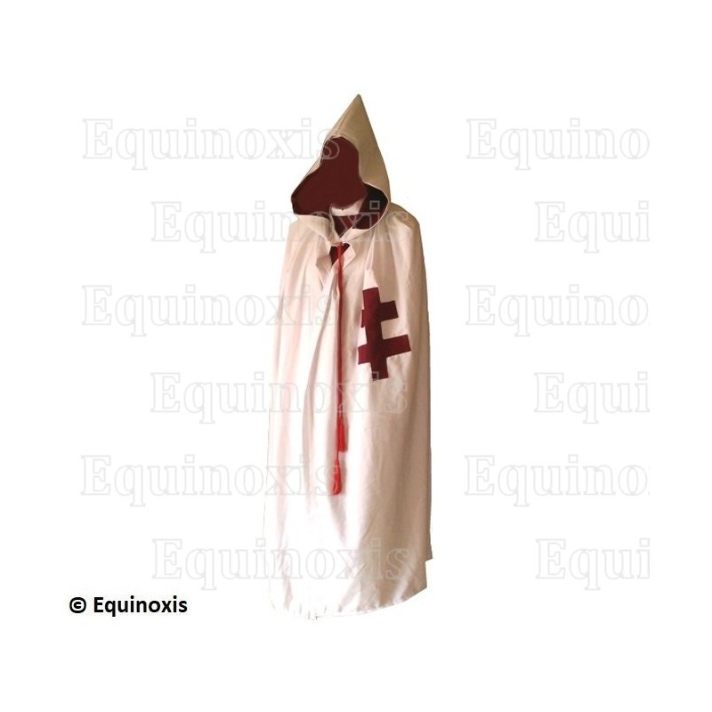 Manteau templier – Knights Templar (KT) – Précepteur – Manteau blanc avec croix patriarcale du Temple  Manteau templier – Knights Templar (KT) – Précepteur – Manteau blanc avec croix patriarcale du Temple