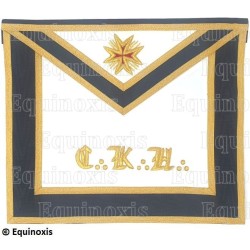 Tablier maçonnique en faux cuir – Scottish Rite (AASR) – 30th degree – Chevalier Kadosch – CKH – Doré