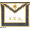 Tablier maçonnique en faux cuir – Scottish Rite (AASR) – 30th degree – Chevalier Kadosch – CKH – Doré