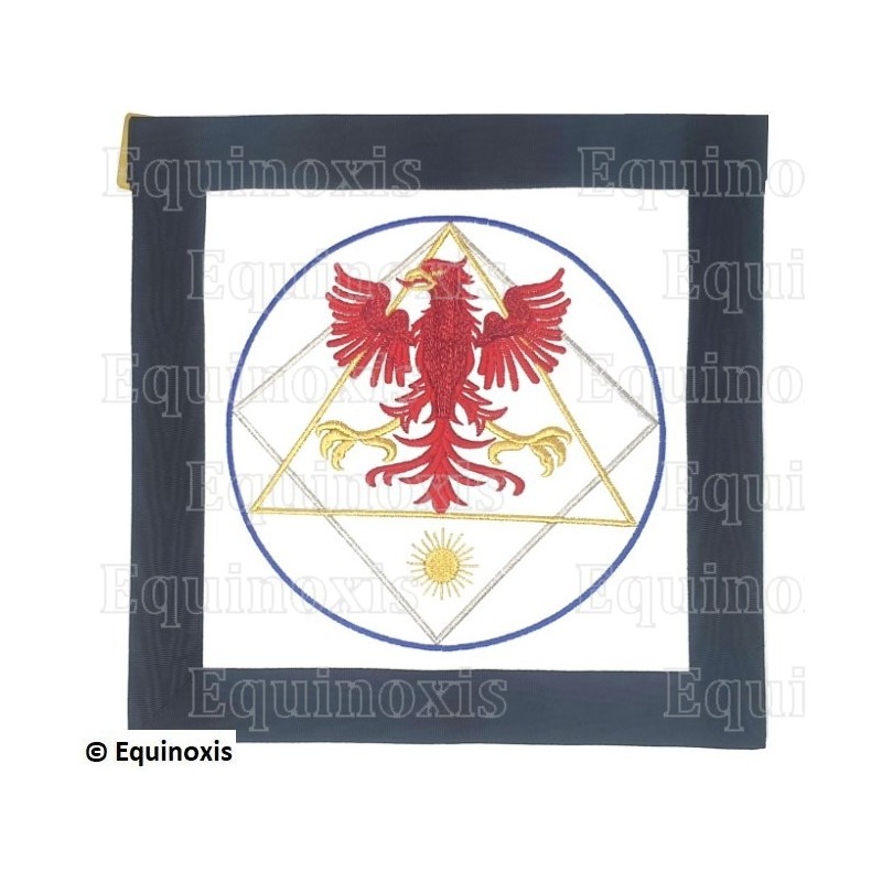 Tablier maçonnique en simili-cuir – Grand Ordre Egyptien du GODF – 12th degree – Machine embroidery