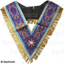 Masonic collar – Memphis-Misraim – Grand Maître – Etoile – Croix Ankh – Aigle – Hand embroidery