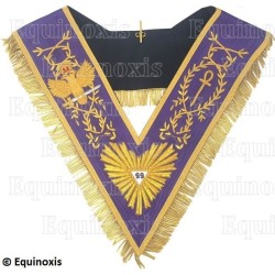 Masonic collar – Memphis-Misraim – 99th degree – Aigle et croix ankh – Hand embroidery