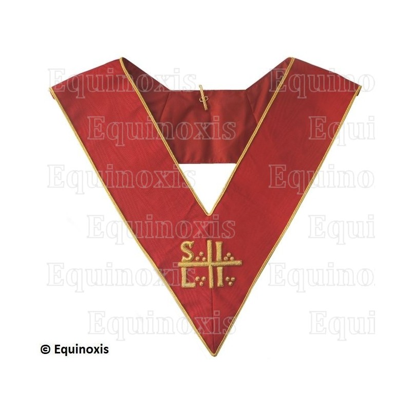 Martinist collar – Unknown Superior Free Initiator (SILI) – Red – Hand embroidery