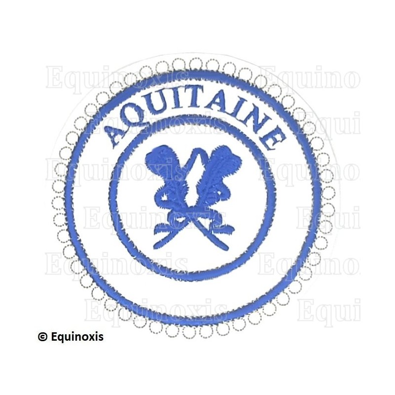 Badge / Macaron GLNF – Petite tenue provinciale – Grand Secrétaire – Aquitaine – Machine embroidery