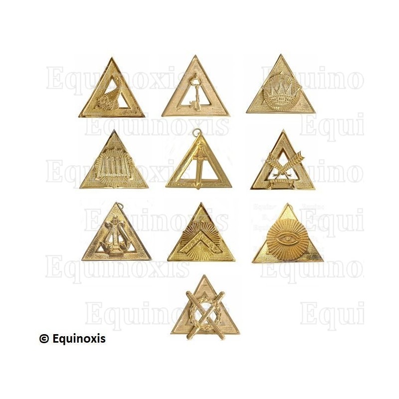 Bijoux maçonniques – Holy Royal Arch – Set de 10 Officiers