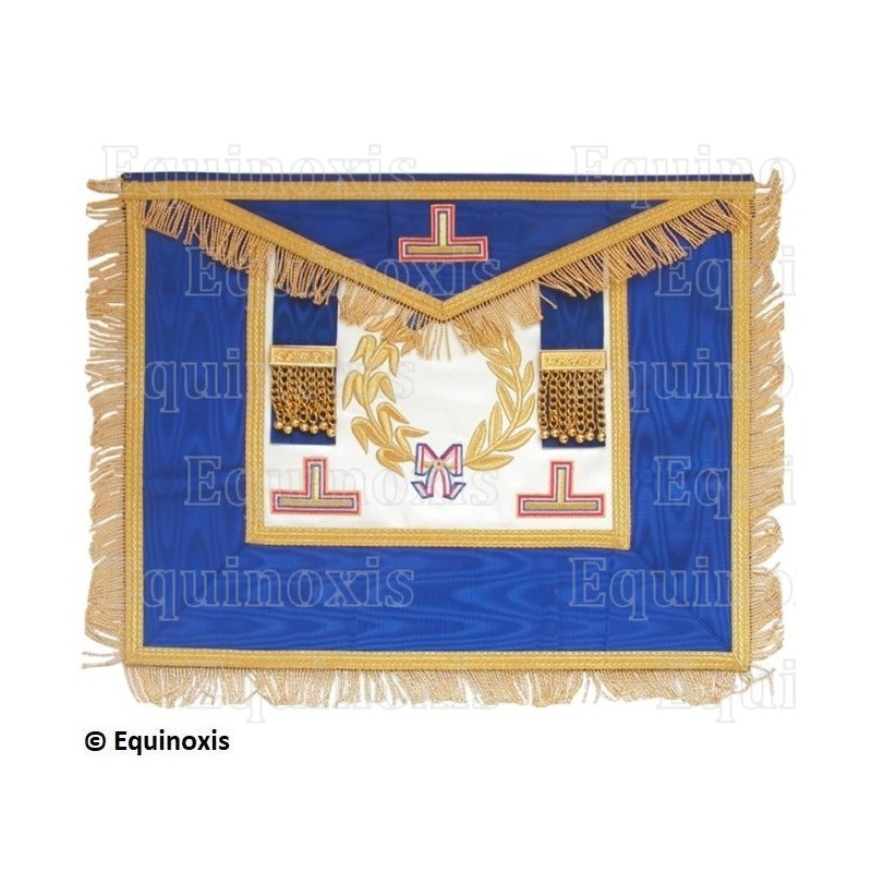Masonic apron (leather) – GLNF – Grande tenue nationale – Machine embroidery 