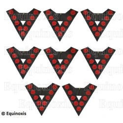 Masonic collars – Scottish Rite (AASR) – 9th degree – Set Collège des 8 Officiers – Machine embroidery – 1