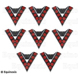Masonic collars – Scottish Rite (AASR) – 9th degree – Set Collège des 8 Officiers – Machine embroidery – 2