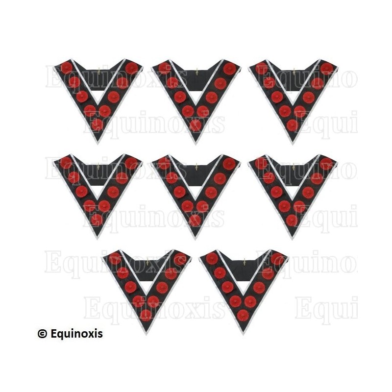Masonic collars – Scottish Rite (AASR) – 9th degree – Set Collège des 8 Officiers – Machine embroidery – 2