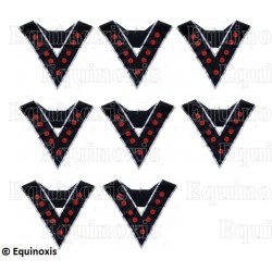 Masonic collars – Scottish Rite (AASR) – 9th degree – Set Collège des 8 Officiers – Machine embroidery – 3