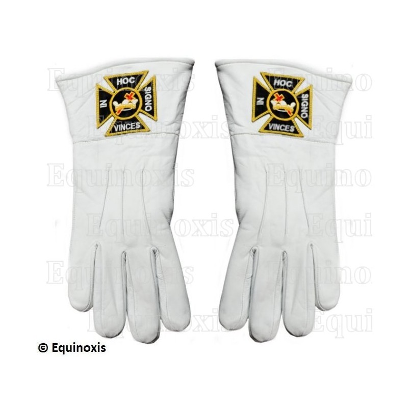 White-leather Masonic gloves – Order of the Red Cross of Constantine – Size L