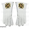 White-leather Masonic gloves – Order of the Red Cross of Constantine – Size XL