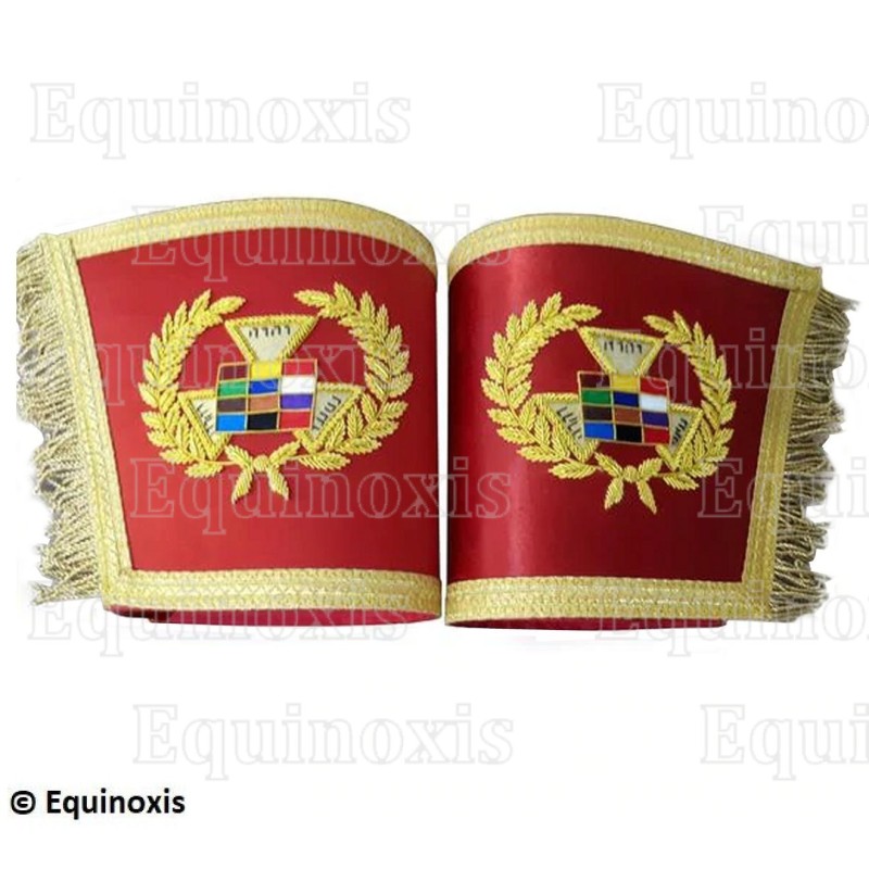 Masonic gauntlets – American Royal Arch (ARA) – Past High Priest – Hand embroidery