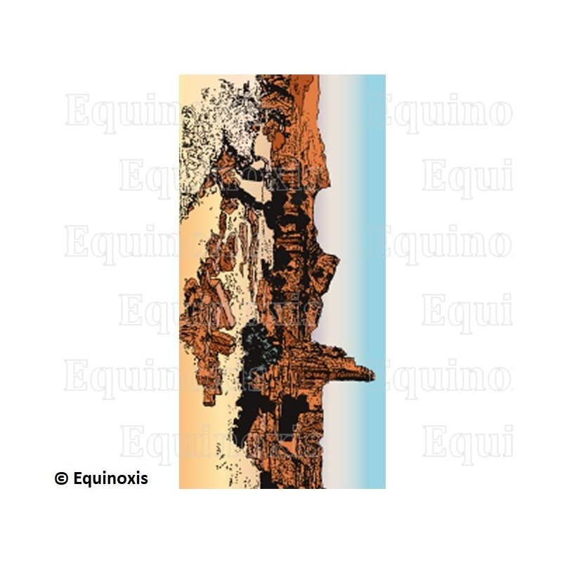 Tapis de Loge maçonnique – French Rite – 1st Order – The Fugitive (colorized) – 100 cm x 50 cm