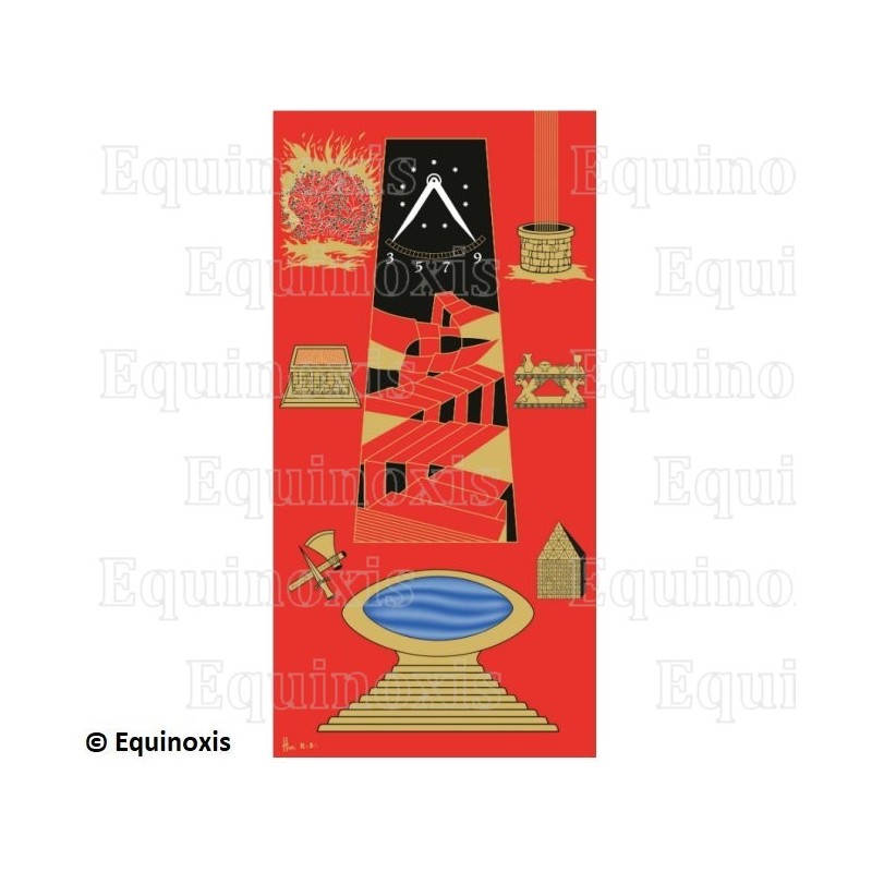 Tapis de Loge maçonnique – French Rite – 2nd Order – Grand General Chapter – 100 cm x 50 cm