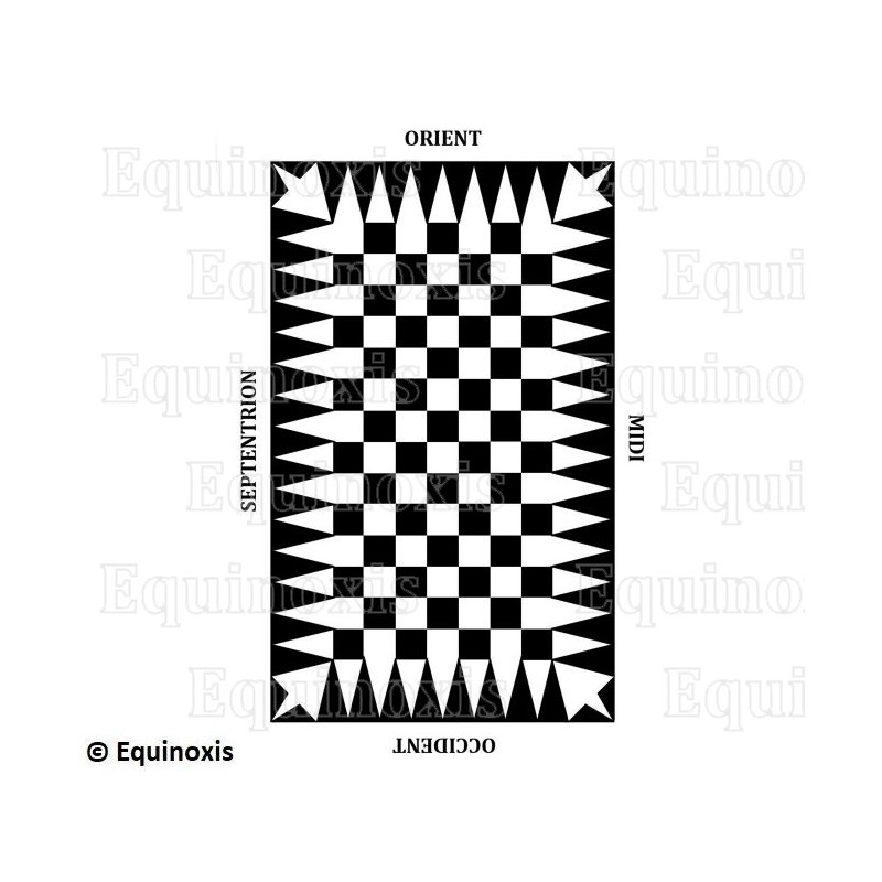 Tapis de Loge maçonnique – Pavé mosaïque – 98 cases – 100 cm x 50 cm