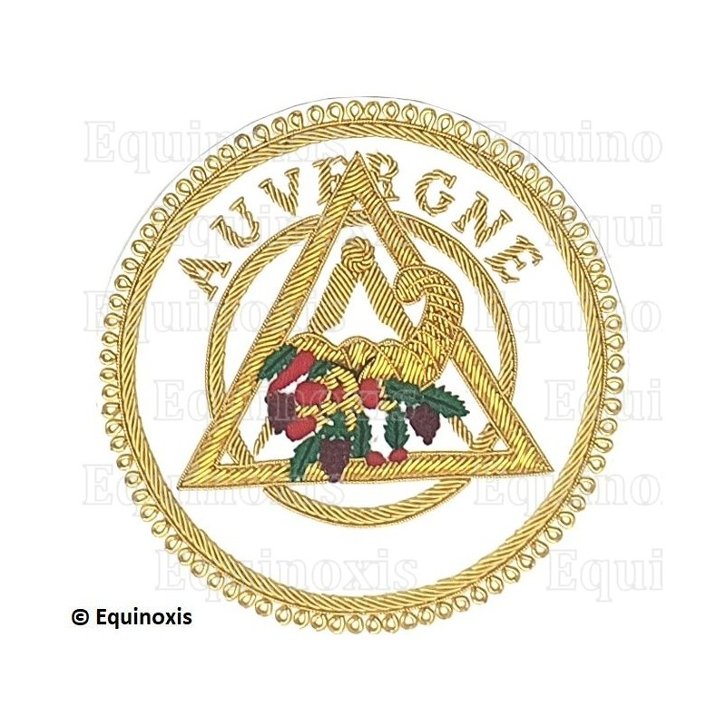 Badge / Macaron – Holy Royal Arch – Officier Provincial – Grand Intendant – Auvergne - Hand embroidery