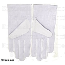 Gants maçonniques blancs pur coton avec picots – Size 7