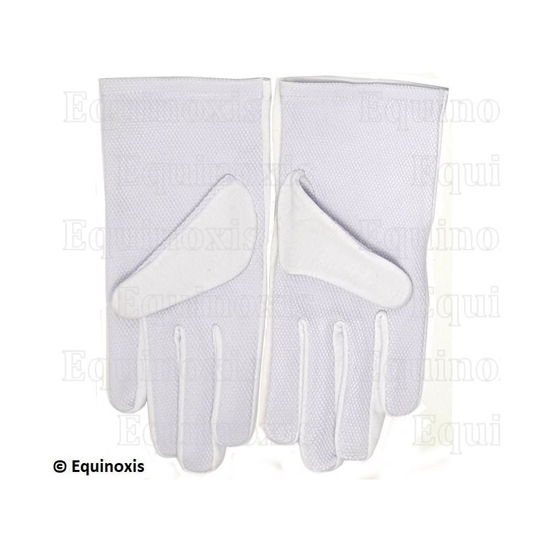 Gants maçonniques blancs pur coton avec picots – Size 7