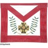 Tablier maçonnique en faux cuir – Scottish Rite (AASR) – 18th degree – Cross potent et feuilles d'acacia – Machine embroidery