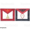 Masonic apron (fake leather) – French Chapter – 1st and 2nd Order – Reversible – Machine embroidery