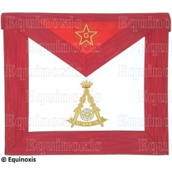 Masonic apron (fake leather) – French Chapter – 1st and 2nd Order – Reversible – Machine embroidery