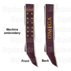 Cordon maçonnique moiré réversible – REAA – 19ème degré – Grand Pontife – Brodé machine – 3