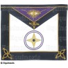 Masonic apron (leather) – Memphis-Misraim – 95th degree – 33 cm x 39 cm – Hand embroidery