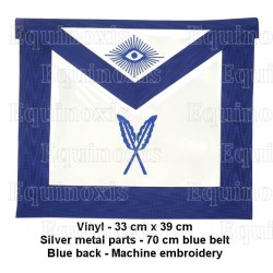 Tablier maçonnique en simili-cuir – York Rite – Secrétaire – Machine embroidery