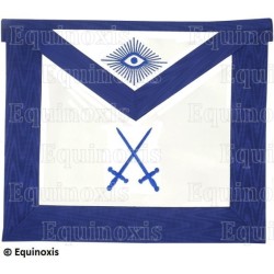 Tablier maçonnique en simili-cuir – York Rite – Maître des Cérémonies – Machine embroidery