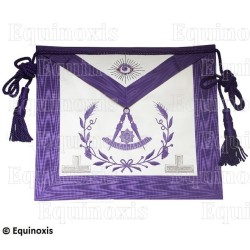 Leather Masonic apron – York Rite – Past Worshipful Master – Sextant + taus