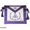 Leather Masonic apron – York Rite – Past Worshipful Master – Sextant + taus