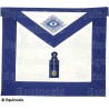 Tablier maçonnique en simili-cuir – York Rite – Deuxième Surveillant – Machine embroidery