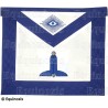 Tablier maçonnique en simili-cuir – York Rite – Premier Surveillant – Machine embroidery