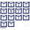 Tabliers maçonniques en simili-cuir – York Rite – Set de 14 tabliers – Machine embroidery
