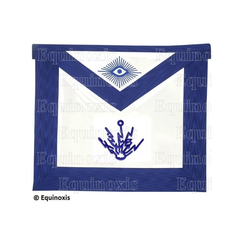 Tablier maçonnique en simili-cuir – York Rite – Electricien – Machine embroidery