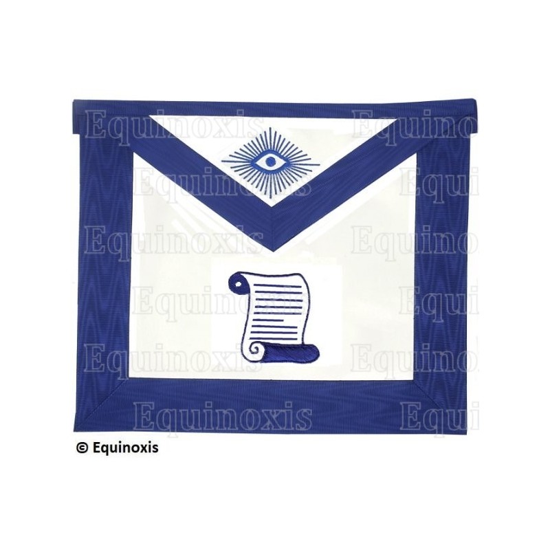 Tablier maçonnique en simili-cuir – York Rite – Orateur – Machine embroidery