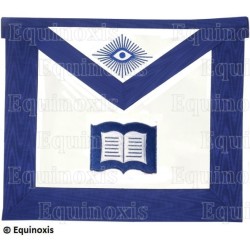 Masonic apron (leather) – York Rite – Chapelain – Machine embroidery