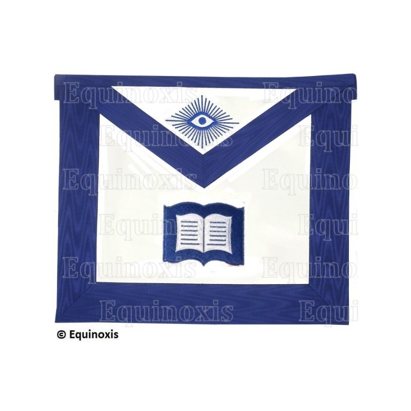 Masonic apron (leather) – York Rite – Chapelain – Machine embroidery