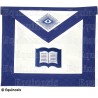 Masonic apron (leather) – York Rite – Chapelain – Machine embroidery