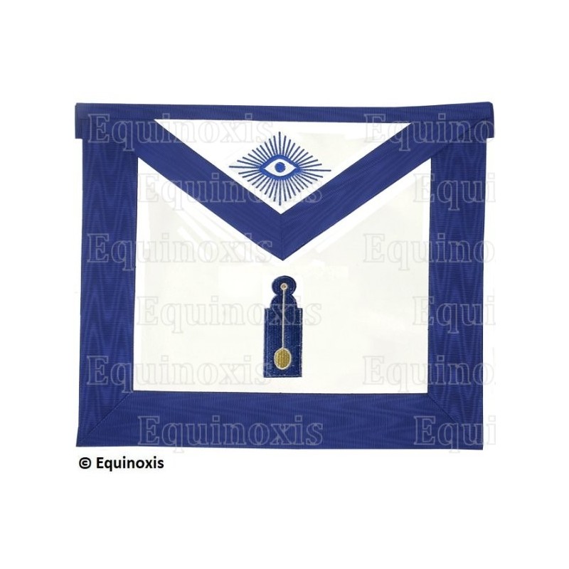 Masonic apron (leather) – York Rite – Deuxième Surveillant – Machine embroidery