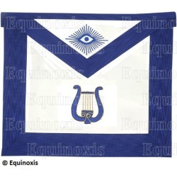 Masonic apron (leather) – York Rite – Organiste – Machine embroidery