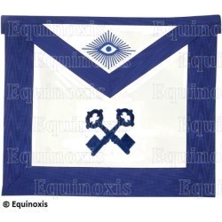 Masonic apron (leather) – York Rite – Trésorier – Machine embroidery
