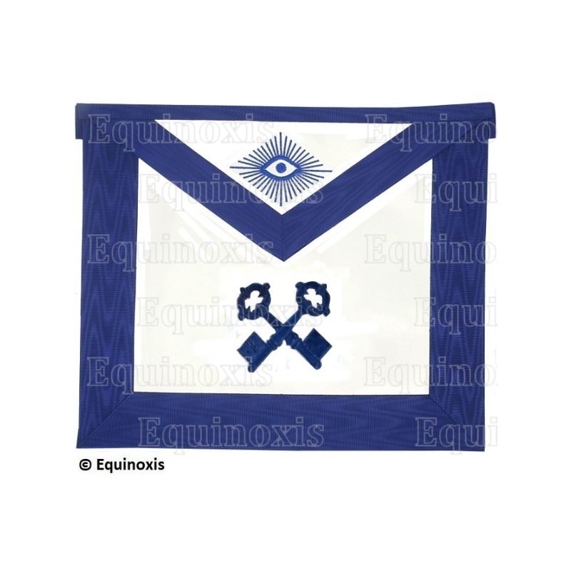 Masonic apron (leather) – York Rite – Trésorier – Machine embroidery