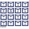 Tabliers maçonniques en cuir – York Rite – Set de 16 tabliers – Machine embroidery
