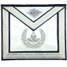 Masonic apron (leather) – York Rite – Passé Maître – Ruban argenté et oeil avec gloire – Hand embroidery