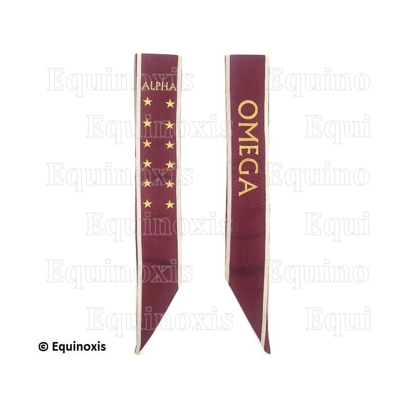 Masonic sash réversible – Scottish Rite (AASR) – 19th degree – Grand Pontife – Machine embroidery – 3