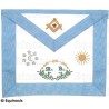 Masonic apron (leather) – Traditional French Rite – Master Mason – GLNF – Hand embroidery